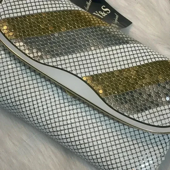 Vintage DEADSTOCK Another Y&S Original Metallic‎ Mesh/Chainmail Crossbody Clutch - Picture 5 of 10